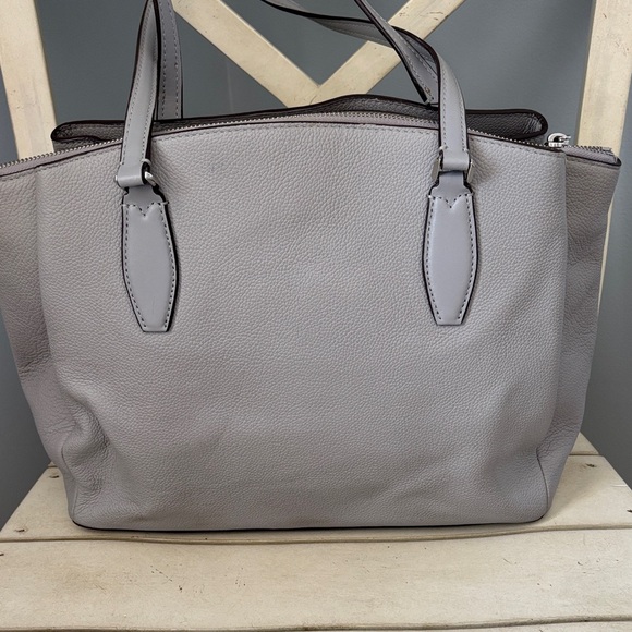Kate Spade Monet Triple Compartment Classic Gray Leather Tote - Picture 3 of 8